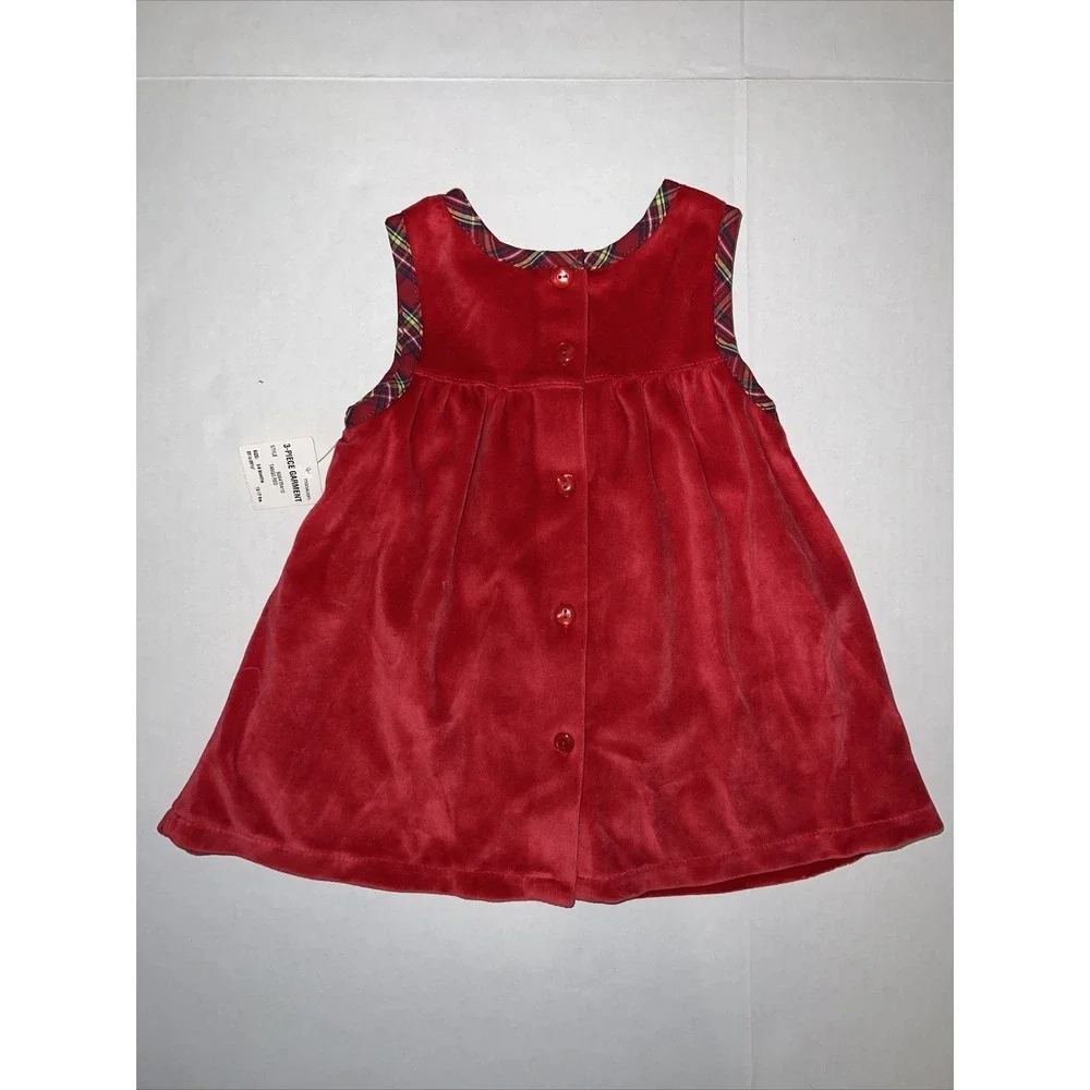 First‎ Impressions Baby Girls Red Velour Christmas Dress w/ Shrug 3-6 Months New